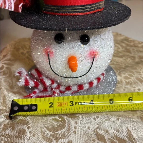 Festive Snowman Holiday Arrangement with Red and Green Accents Card Photo Holder - Picture 6 of 9